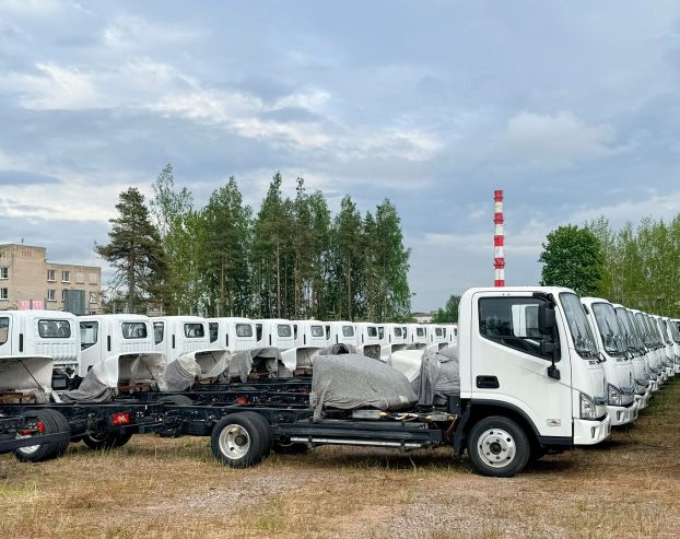 Cars at the storage site in Kingisepp